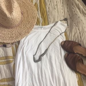 White cotton swing dress